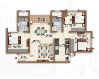 Birla Trimaya 3 BHK Floor Plan